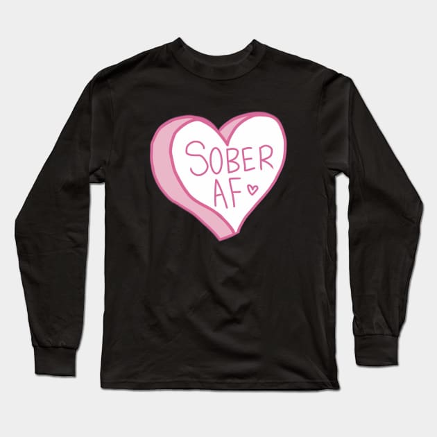 Sober Af Pink Long Sleeve T-Shirt by ROLLIE MC SCROLLIE